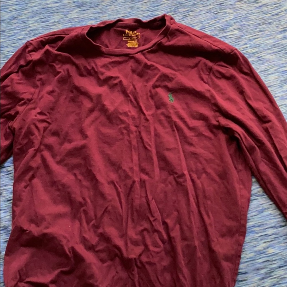 Long sleeve maroon medium polo shirt - Picture 1 of 1